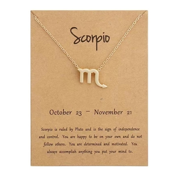 SCORPIO Zodiac Symbol Gold Necklace - Picture 1 of 1